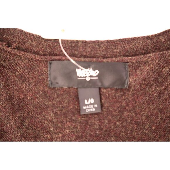Cardigan Sweater by Mossimo Long Sleeve V-Neck Button-Up/ Brown Wool Size L/G - Picture 4 of 10